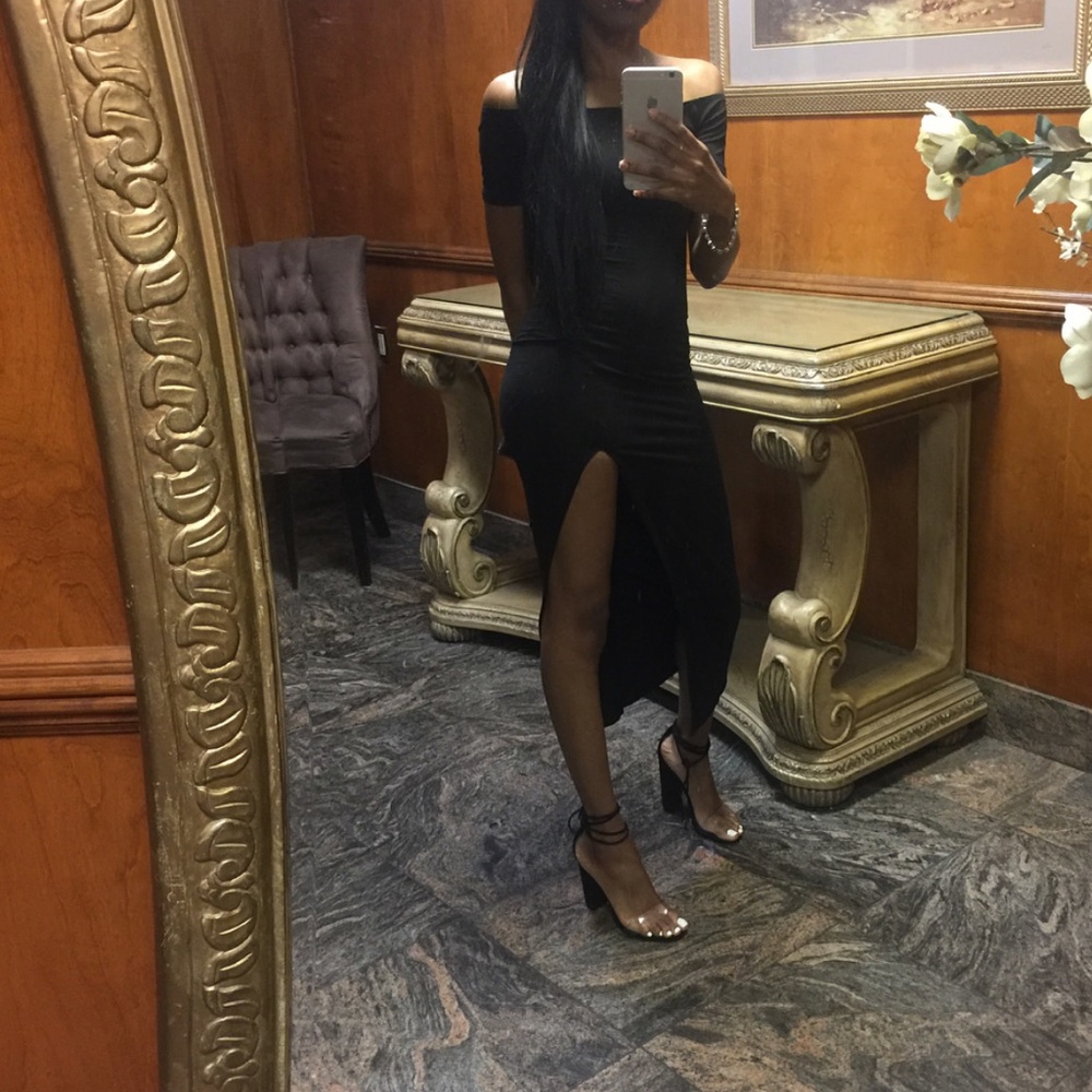 Black Fashion Nova Dress with Split
